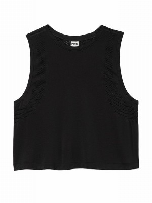 Black Victoria Secret Pure Drapey Muscle Tops | SUZDJ3751