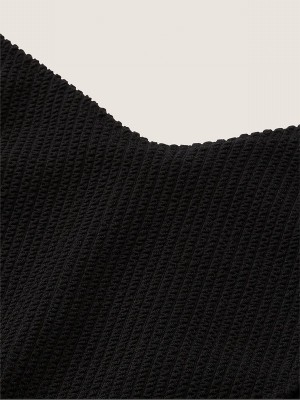 Black Victoria Secret Pure High Waisted Crinkle Bikini Bottom | QEZDM1580