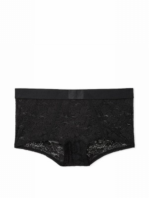 Black Victoria Secret Pure Lace Logo Underwear | KWEAZ6475