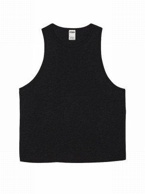 Black Victoria Secret Pure Slub Tops | IMEFP9613