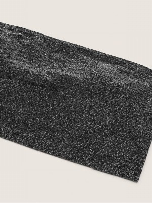 Black Victoria Secret Pure Strapless Shimmer Bikini Top | ZKNIS3674