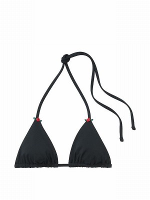 Black Victoria Secret Pure Triangle Frankies Cape May Bikini Top | FYXRH2091
