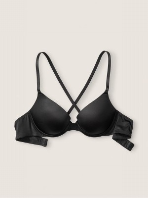 Black Victoria Secret Push Up Smooth Push Up Bras | USTFG0193