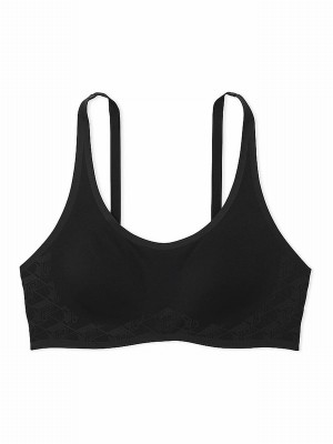 Black Victoria Secret Relay Scoop Bras | CXOVR8451