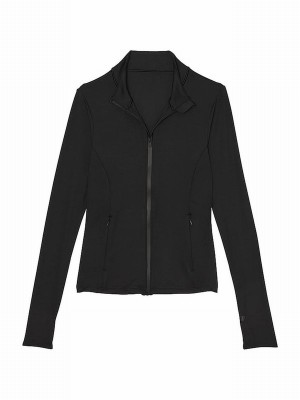 Black Victoria Secret Relay Sports Full Zip Jackets | XZOQB2691