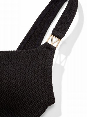 Black Victoria Secret Sccop Bikini Top | TYWFV3594