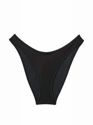 Black Victoria Secret Shine Frankies Golden Hour Bikini Bottom | VYMFP2617