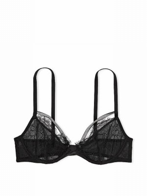 Black Victoria Secret Shine Lowcut Demi Bras | FVKZN9526