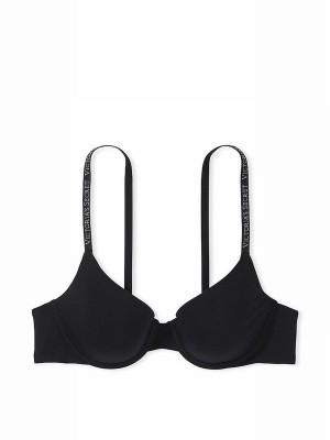 Black Victoria Secret Smooth Demi Lightly Lined Bras | DCPJO1624