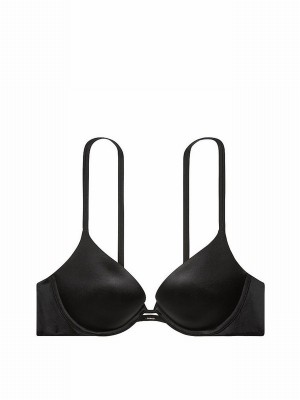 Black Victoria Secret Smooth Plunge Push Up Bras | LKZOF8791