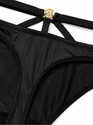 Black Victoria Secret Smooth Thong Underwear | YOTNE0728