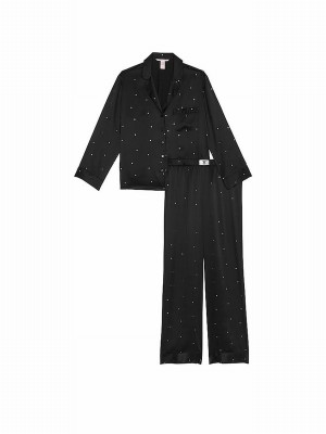 Black Victoria Secret Star Dew Drop Long Nightwear | TKNVO6473