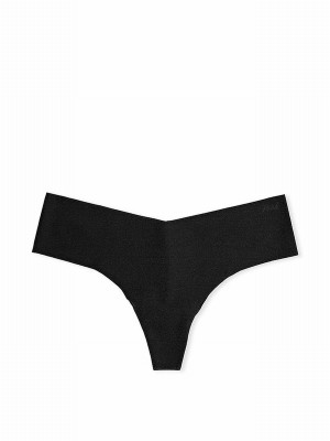 Black Victoria Secret Thong No Show Underwear | FOKMQ8354
