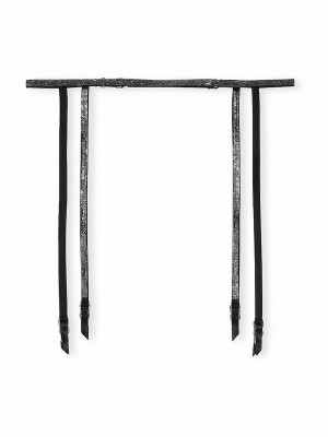 Black Victoria Secret Twinkle Shine Strap Suspenders Lingerie | ZCQNX0129