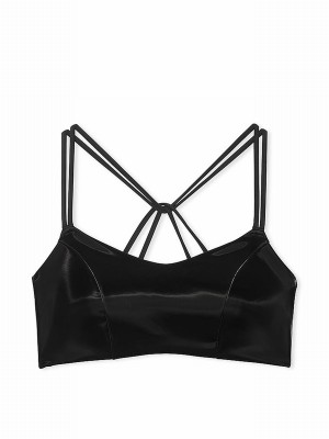 Black Victoria Secret VSX Elevate™ Strappy Matte Shine Low Impact Bras | OGKRE1890