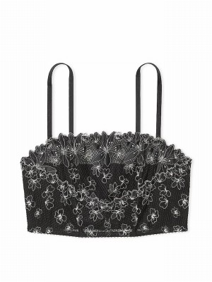 Black Victoria Secret Ziggy Glam EmbroideCorset Top Lingerie | XDWCE8561