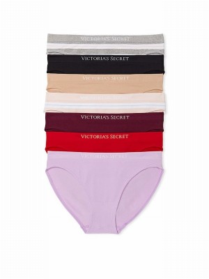Black / Grey / Beige / Red / Purple Victoria Secret Bikini 7 Pack Underwear | DLRMH5192
