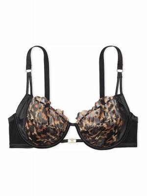 Black / Leopard Victoria Secret Full Cup EmbroideBra Bras | GALPF0745