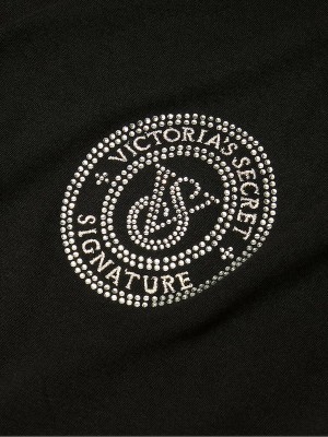 Black / Pink / Black Victoria Secret Xia Plaid Long Sleeve Flannel Nightwear | EGVIY4851