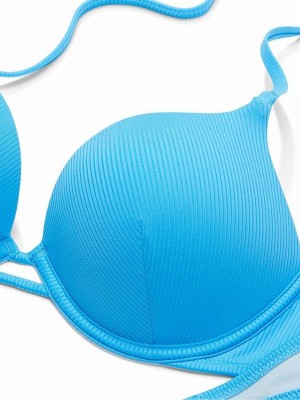 Blue Victoria Secret Capri Push Up Bikini Top | FJKUR7261