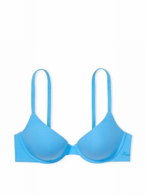 Blue Victoria Secret Castaway Rib Lightly Lined Demi Bras | QHLFY0891