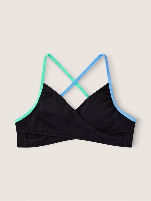 Blue Victoria Secret Cornflower Colour Block Halter Push Up Triangle Halterneck Bikini Top | VASCE3571