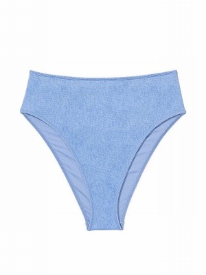 Blue Victoria Secret Denim High Waisted Bikini Bottom | NLWJU2096