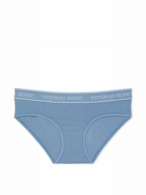 Blue Victoria Secret Faded Denim Hipster Underwear | CKAPD3487