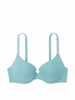 Blue Victoria Secret Fountain Rib Full Cup Push Up Bras | EDBQR7593