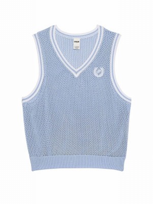 Blue Victoria Secret Harbor Crochet Tops | KCYVF4639