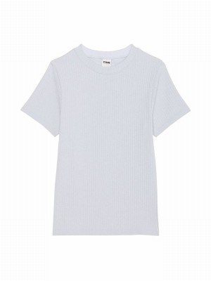 Blue Victoria Secret Hydrangea Shine Seamless T Shirts | QYUMF2506