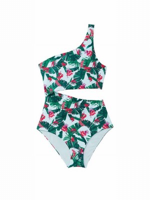 Blue Victoria Secret Palm One Shouldersuit Swimsuits | VGSMT3071