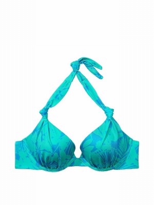 Blue Victoria Secret Shells Halter Bikini Top | XZNLI7243