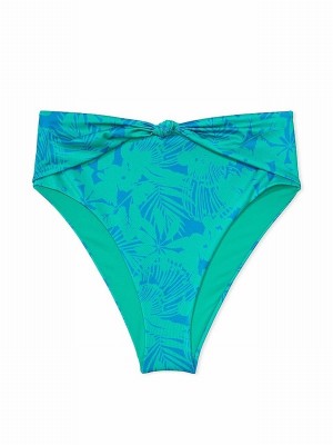 Blue Victoria Secret Shells High Waisted Bikini Bottom | DQZBA9386