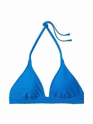 Blue Victoria Secret Shocking Fishnet Halter Bikini Top | BPUWA3768