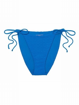 Blue Victoria Secret Shocking Fishnet Tie Side High Leg Bikini Bottom | HDYVK4706