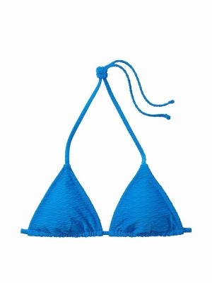 Blue Victoria Secret Shocking Fishnet Triangle Bikini Top | FKQZE4078