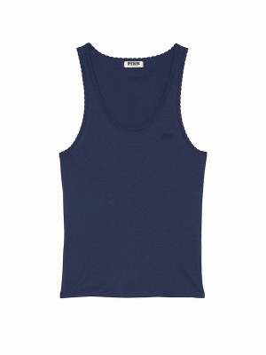 Blue / Navy Victoria Secret Midnight Cotton Top Nightwear | KREYD4251