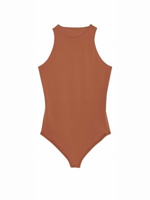 Brown Victoria Secret Caramel Soft Stretch Tank Bodysuit Lingerie | IHLSA6058