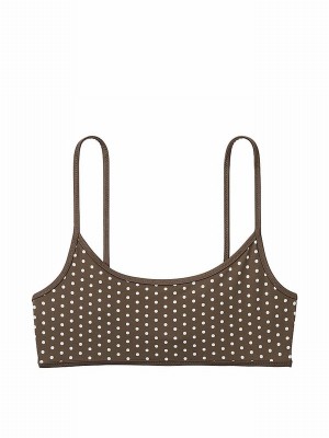 Brown Victoria Secret Classic Dot Frankies St. Augustine Bikini Top | XHBFN2390