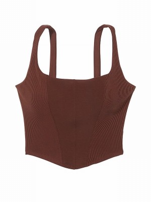 Brown Victoria Secret Ganache Modal Corset Tops | LMKXH1564