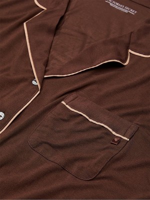 Brown Victoria Secret Ganache Modal Long Nightwear | KFRSG3197