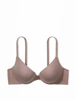 Brown / Coffee Victoria Secret Iced Coffee Push Up Cotton Bras | MPKVD3649