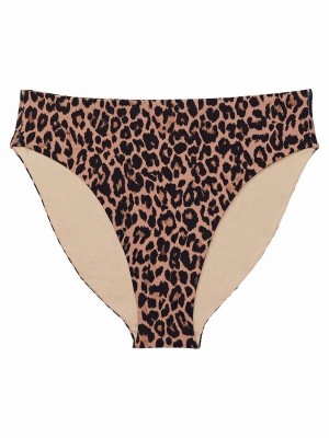 Brown / Leopard Victoria Secret Print High Waisted Bikini Bottom | OCURK4659
