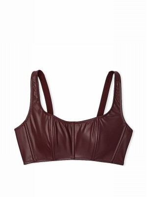 Burgundy / Brown Victoria Secret Croppedllete Top Bras | DVALE4927