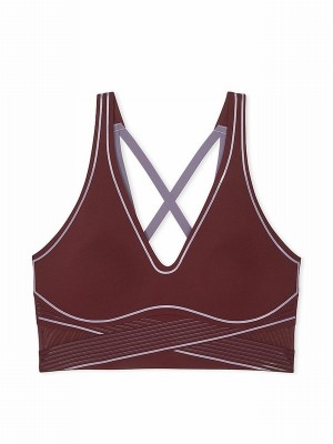 Burgundy / Brown Victoria Secret Plunge VSX Elevate™ Contour Low Impact Bras | SRKLT6509