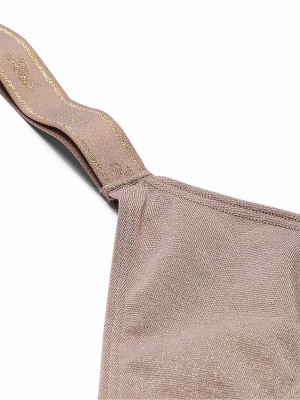 Coffee / Brown Victoria Secret Iced Coffee Mini Scoop Thong Cotton Logo Shimmer Underwear | VFWPJ8723