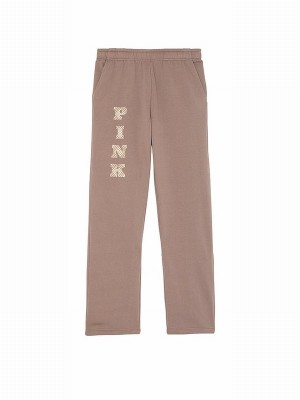 Coffee / Brown Victoria Secret Iced Coffee Straight Leg Fleece Joggers | FPLSB6187