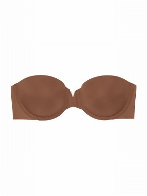 Dark Beige Victoria Secret Roast Nude Smooth Multiway Strapless Push Up Bras | WCTSE0685