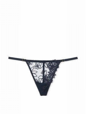Dark Blue Victoria Secret TwiZiggy Embelished G-String Thong Underwear | CDRPH3670